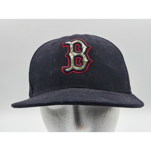 Boston Red Sox New Era Hat 7 1/8 Camo B Cap Black - Picture 1 of 3